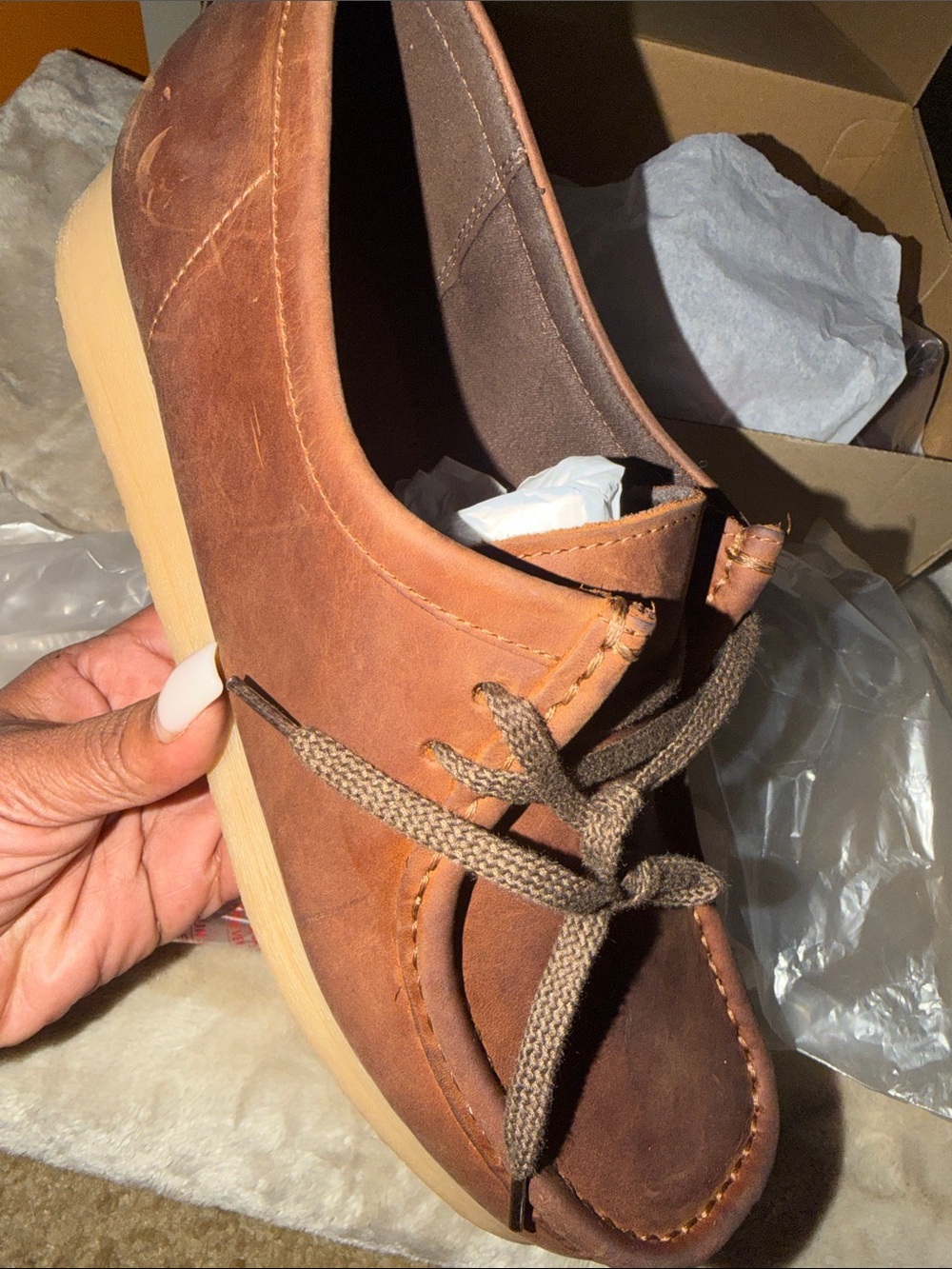 Clarks Brown Leather Lace-Up Casual Shoes with Tan Sole